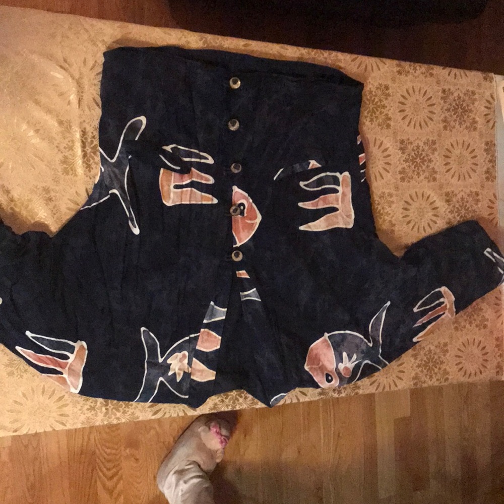 Cotton jacket with fish pattern